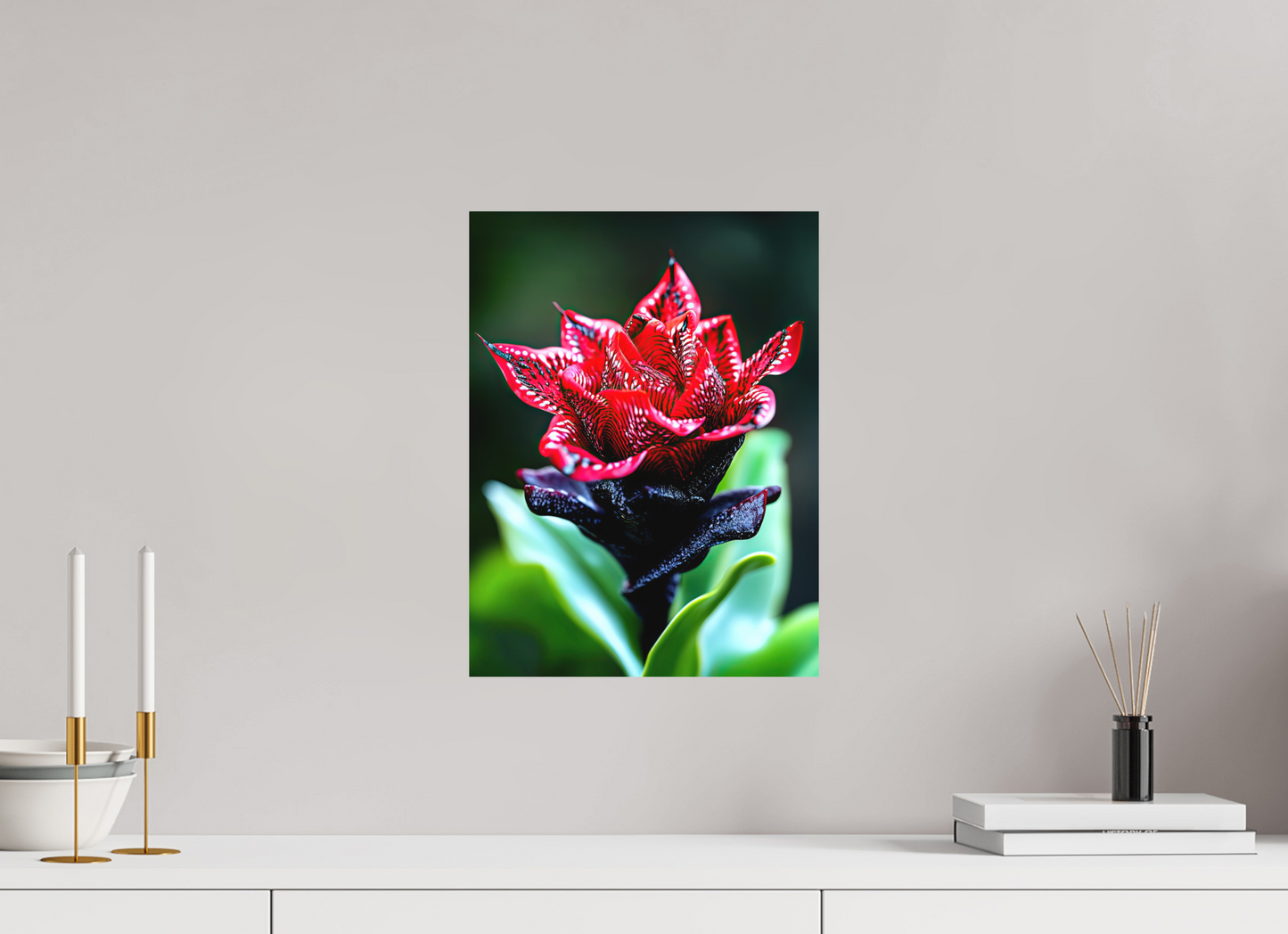 12 x 16″, Photo Print on Aluminum Backing Red Zebra Flower