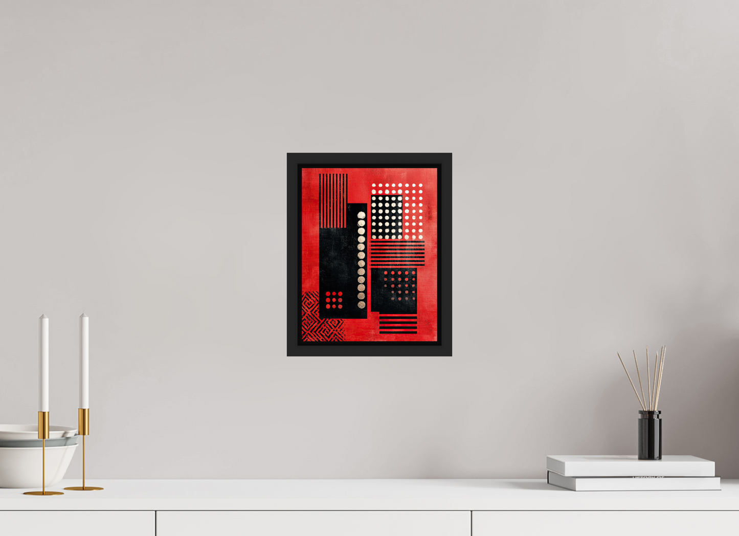 8 x 10.2″, Fine Art Print on Aluminum Dibond with Boarder Abstract Barcode