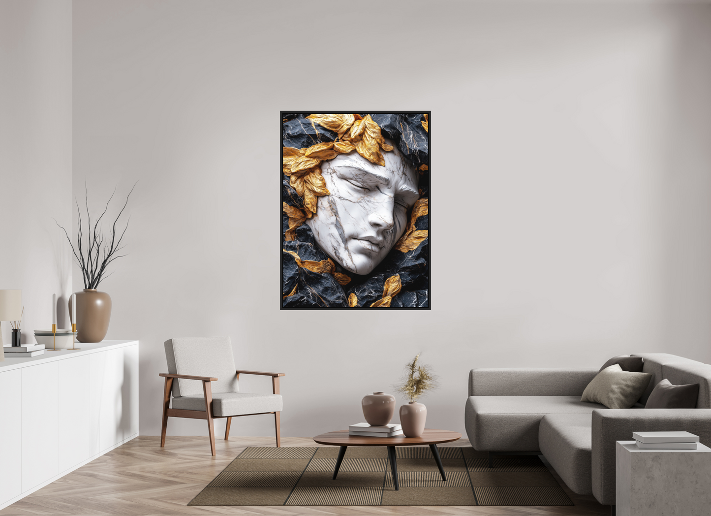 42 x 56″, Photo Print on Aluminum Backing with boarder Marble Face