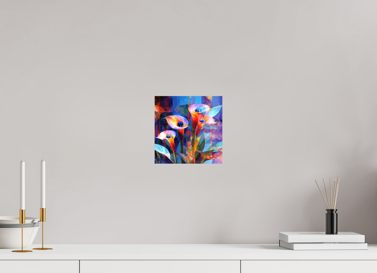 8 x 8″, Photo Print on Aluminum Backing Abstract Calla Lily Flowers