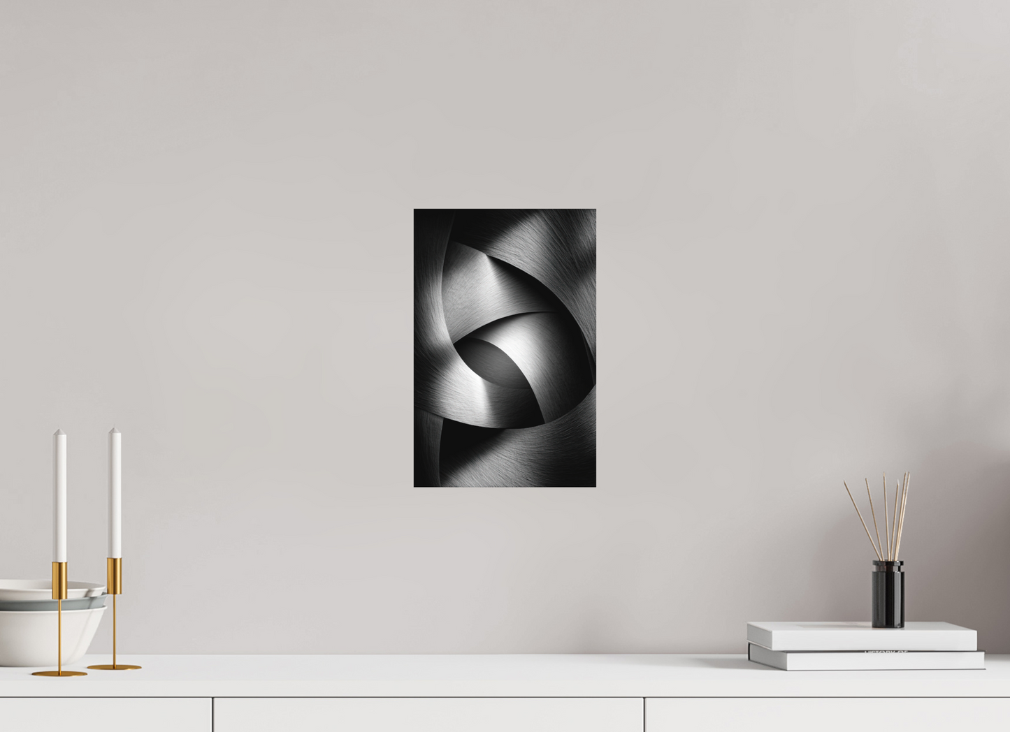 8 x 12.2″, Photo Print on Aluminum Backing Abstract B&W 4