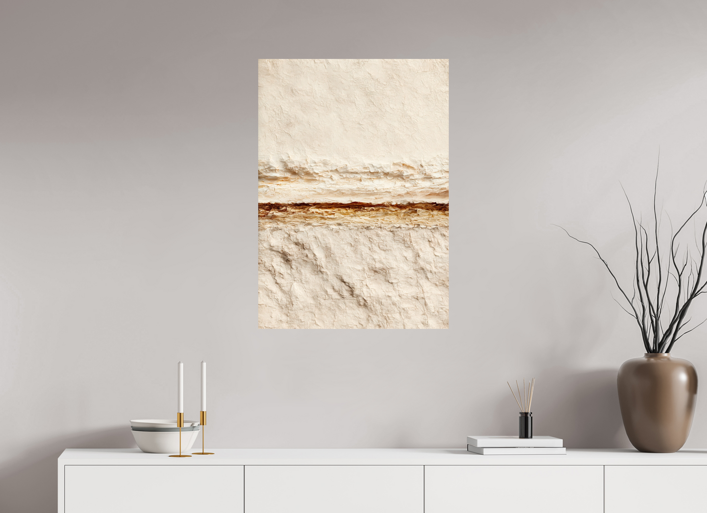 ISO A1 (59,4 x 84,1 cm), Fine Art Print On Aluminum Dibond Desert Line