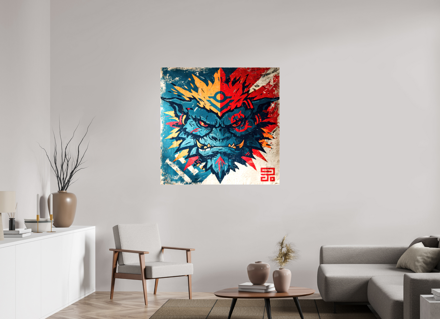 43.7 x 43″, Glossy Canvas Orge