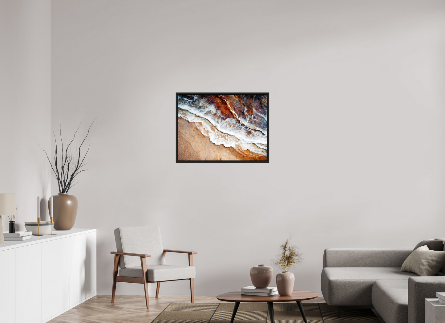 32.5 x 24″, Fine Art Print on Aluminum Dibond with Boarder Desert Water