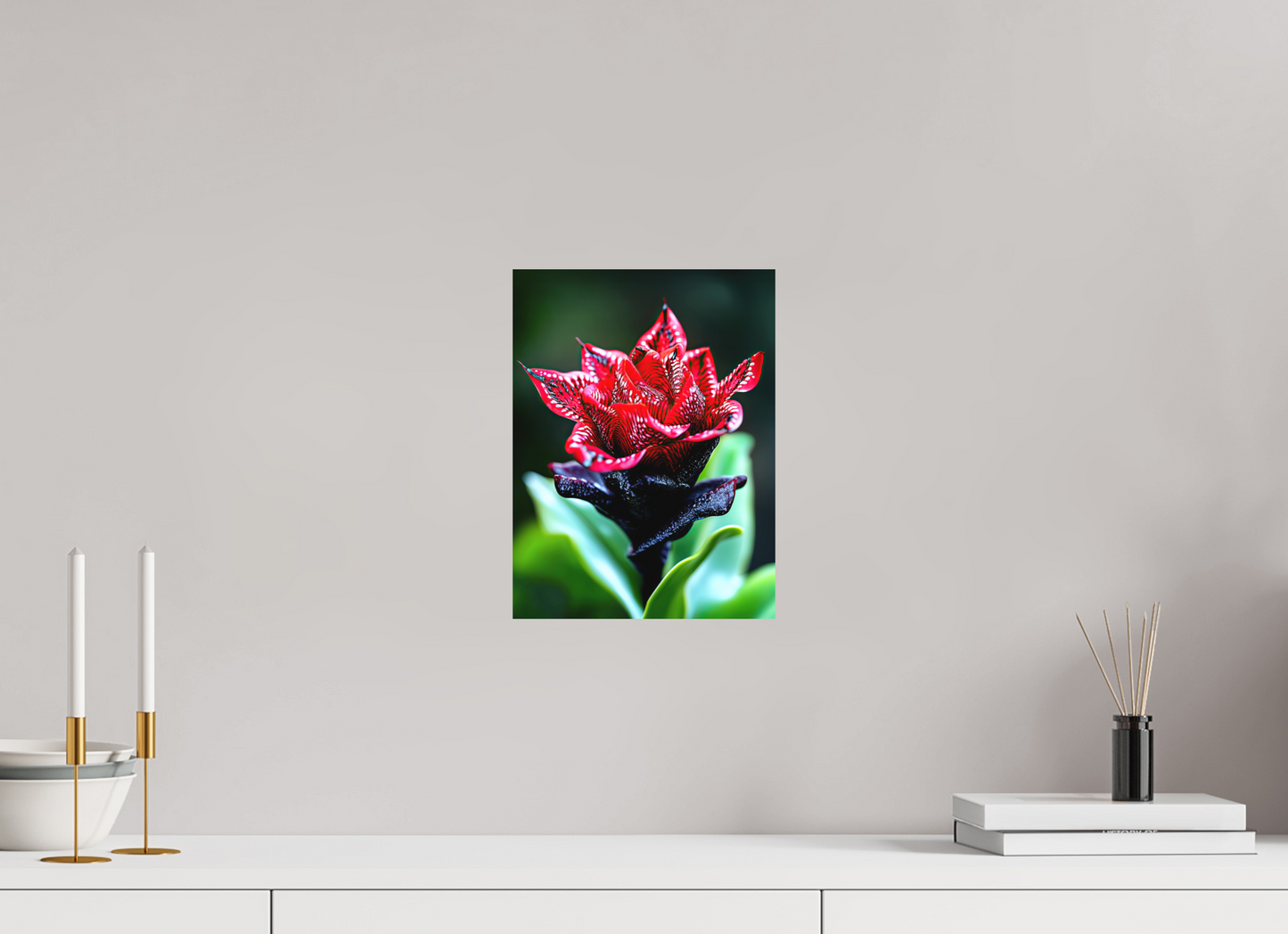 9 x 12″, Photo Print on Aluminum Backing Red Zebra Flower