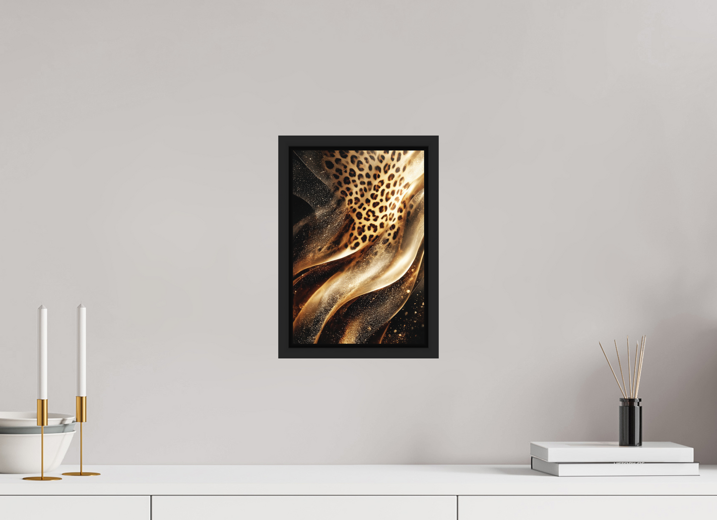8 x 11.8″, Photo Print on Aluminum Backing with boarder Leopard Swirl