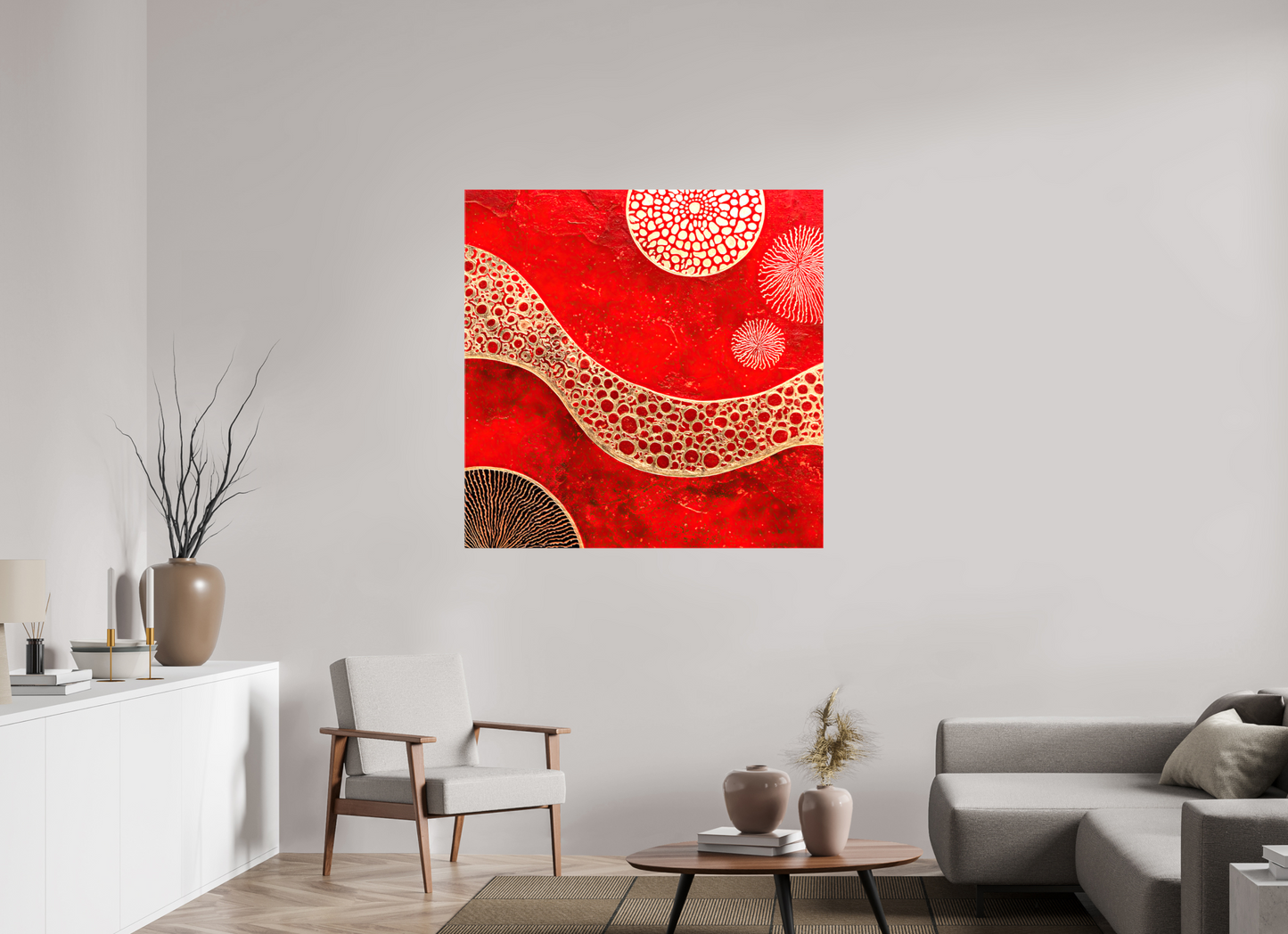45 x 45″, Glossy Canvas Blood Cells