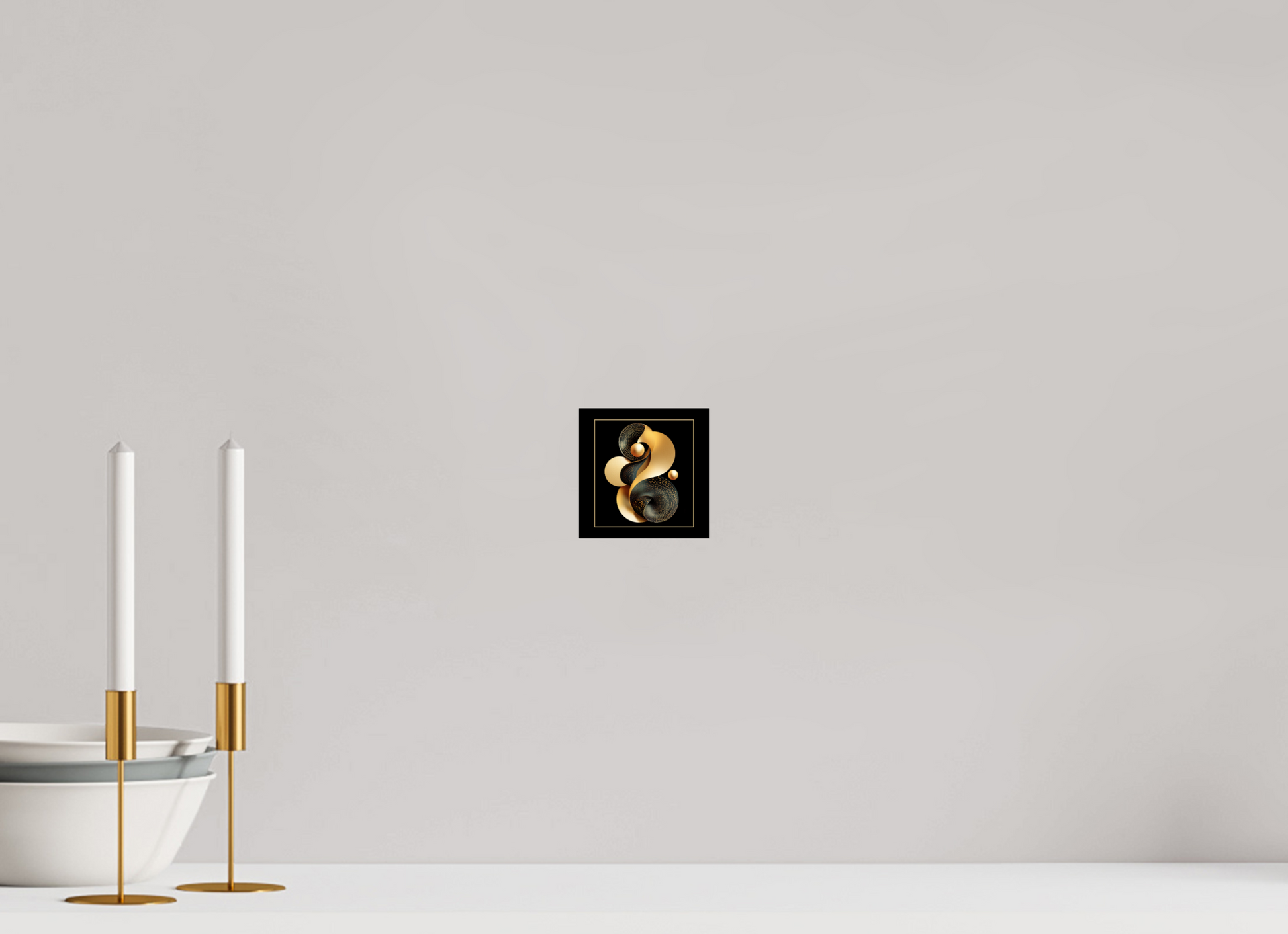 4 x 4″, Fine Art Print On Aluminum Dibond Abstract Black & Gold