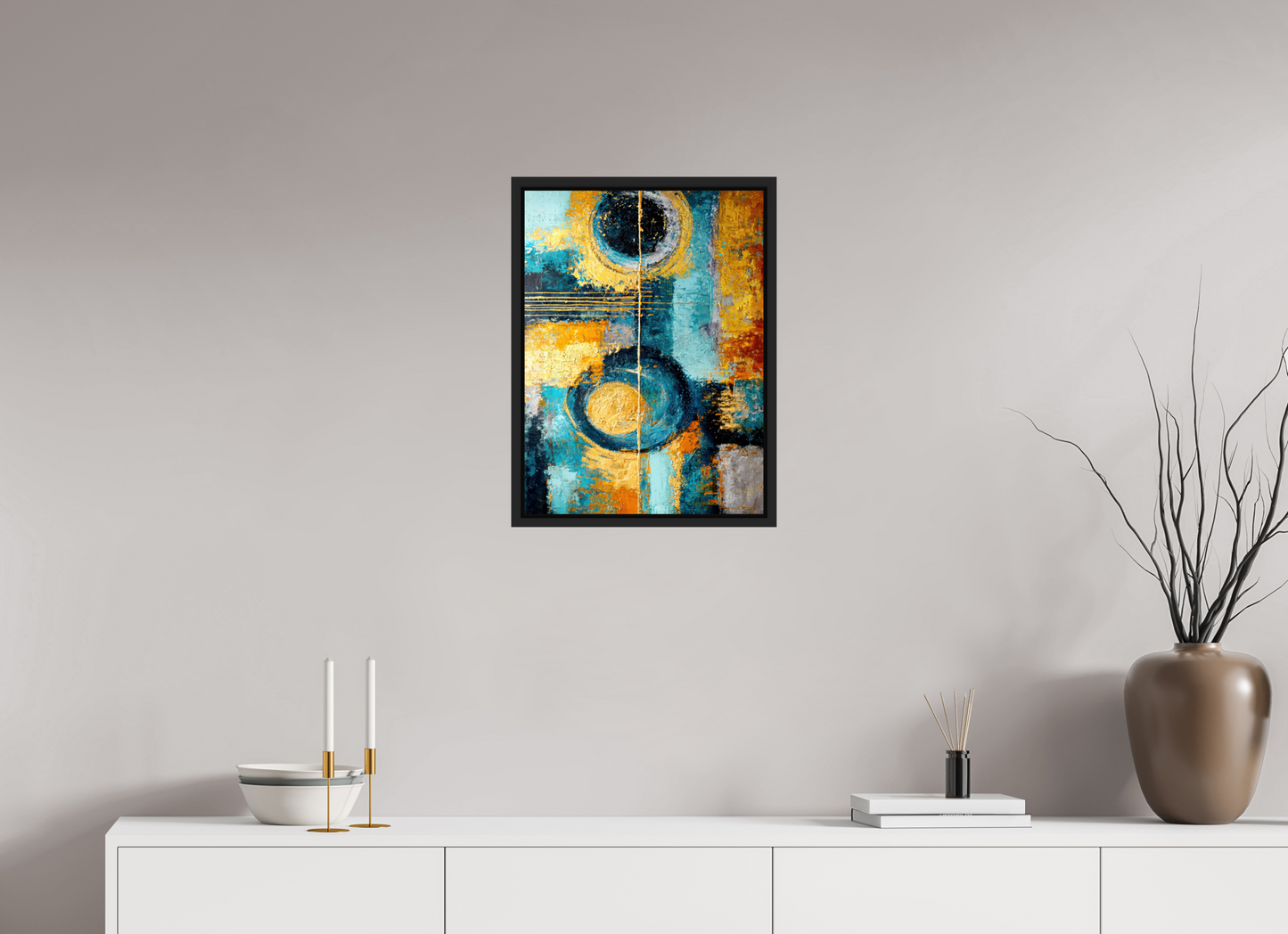 16 x 21.7″, Fine Art Print on Aluminum Dibond with Boarder Abstract Gold Paint
