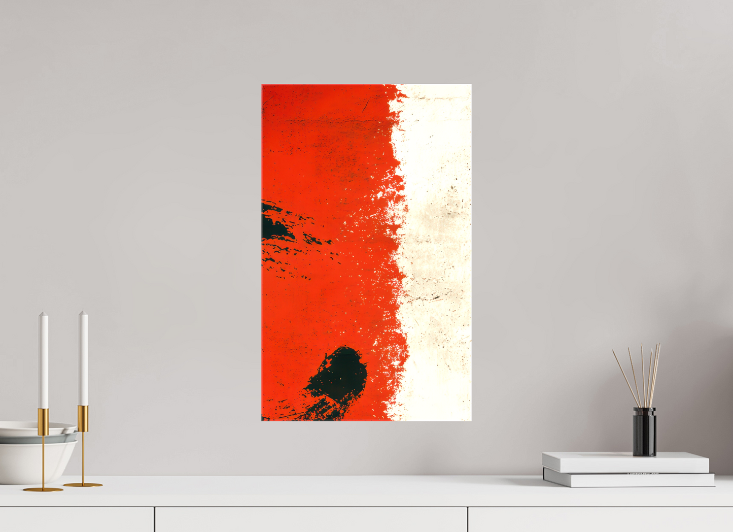 12 x 19.4″, Glossy Canvas Abstract Paint Brush Circle Right