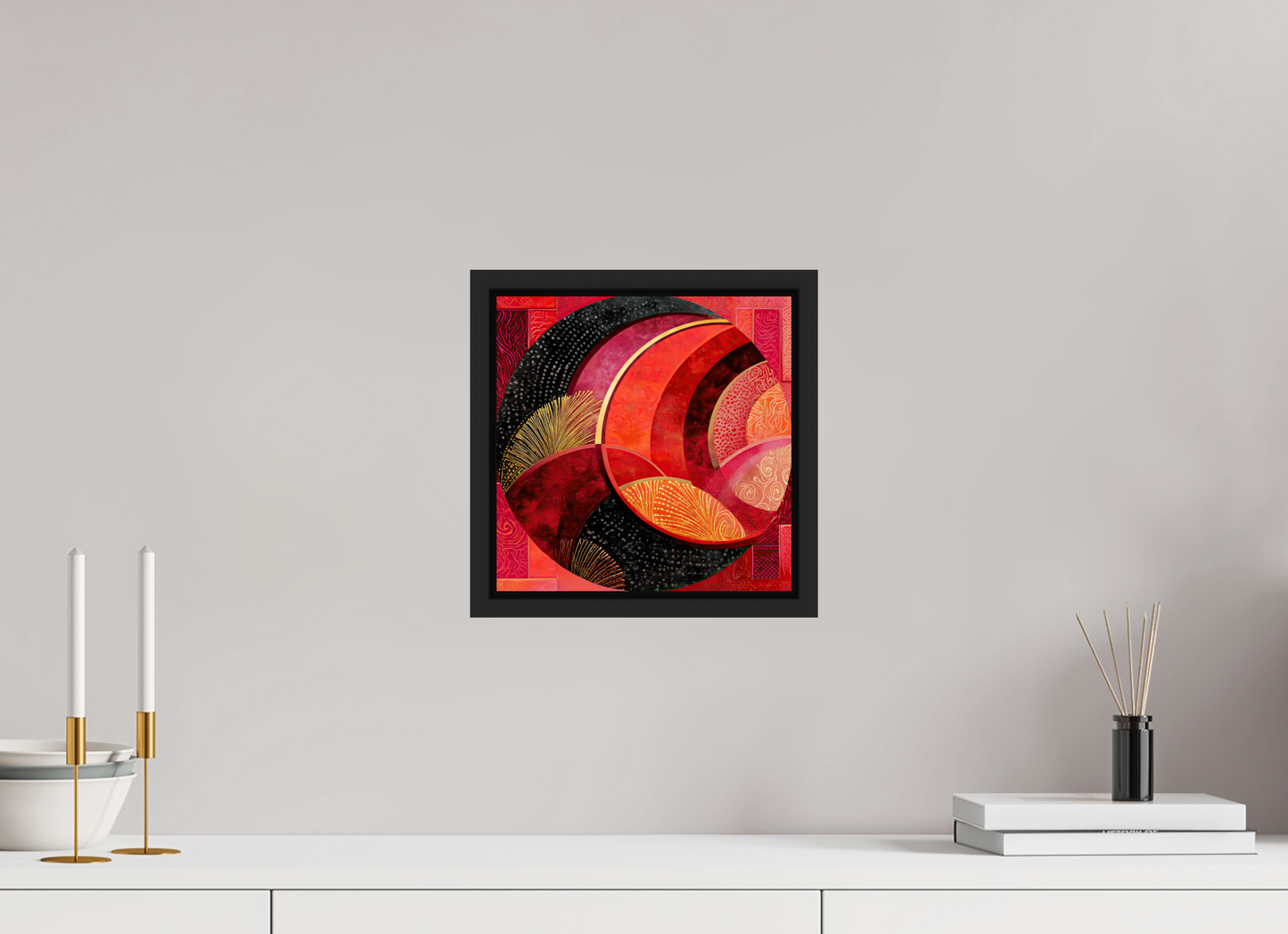 10 x 10″, Fine Art Print on Aluminum Dibond with Boarder Art Deco Circle