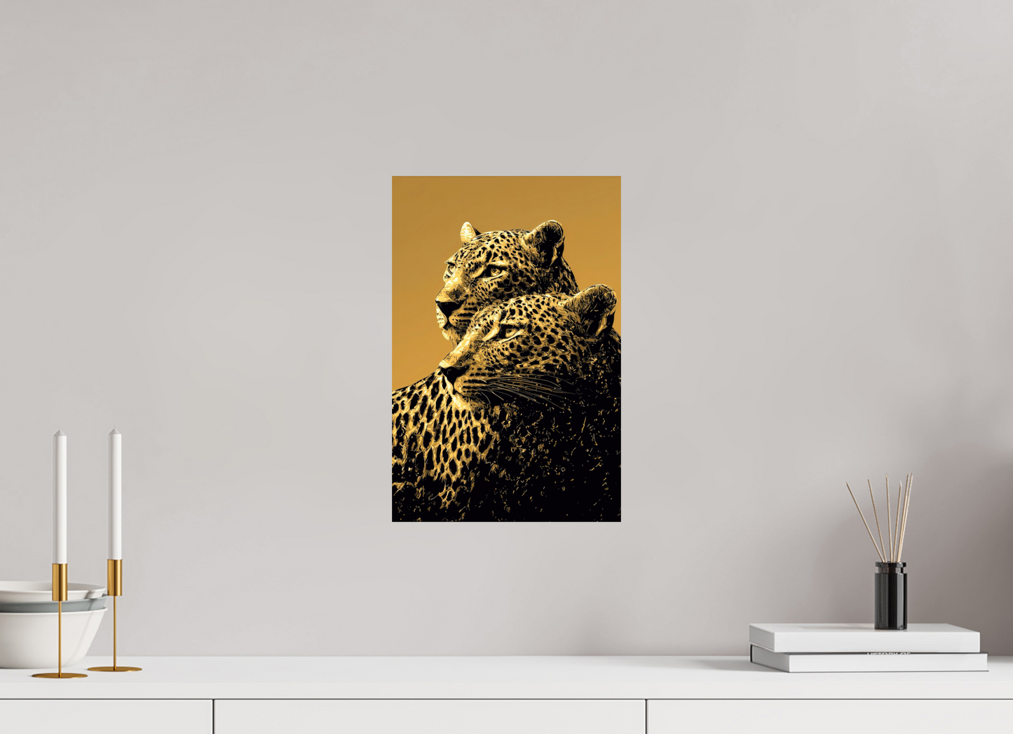 10 x 15.1″, Fine Art Print On Aluminum Dibond Desert Cheetahs