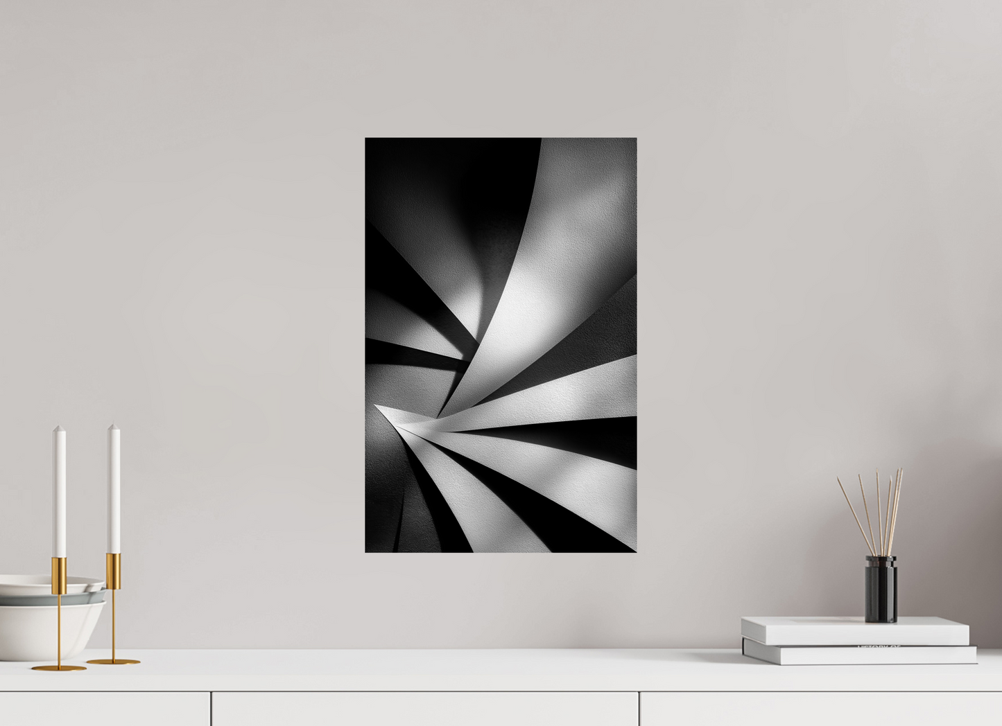 12 x 18.3″, Fine Art Print On Aluminum Dibond Abstract B&W 2