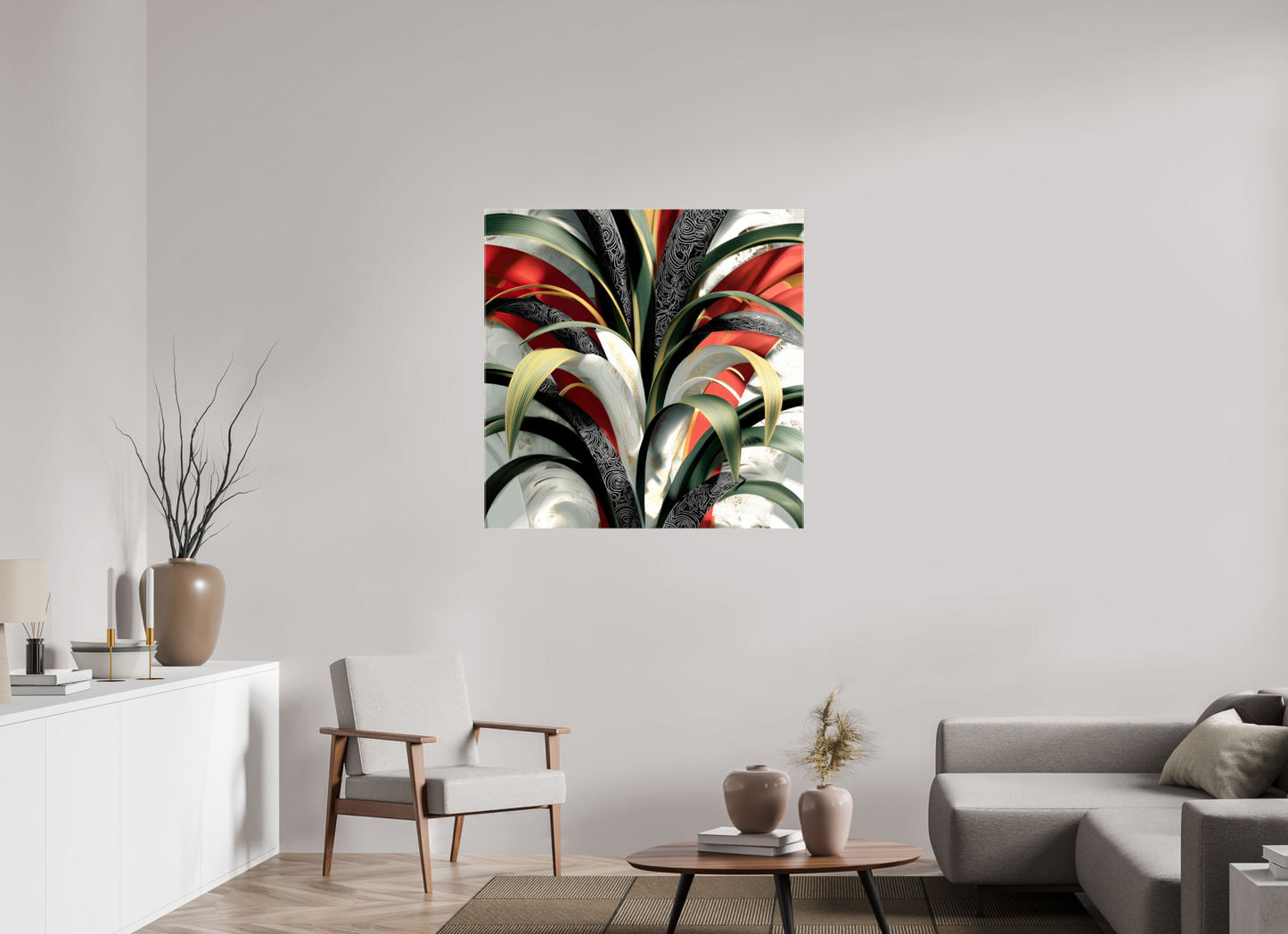 40 x 40″, Glossy Canvas House Plant