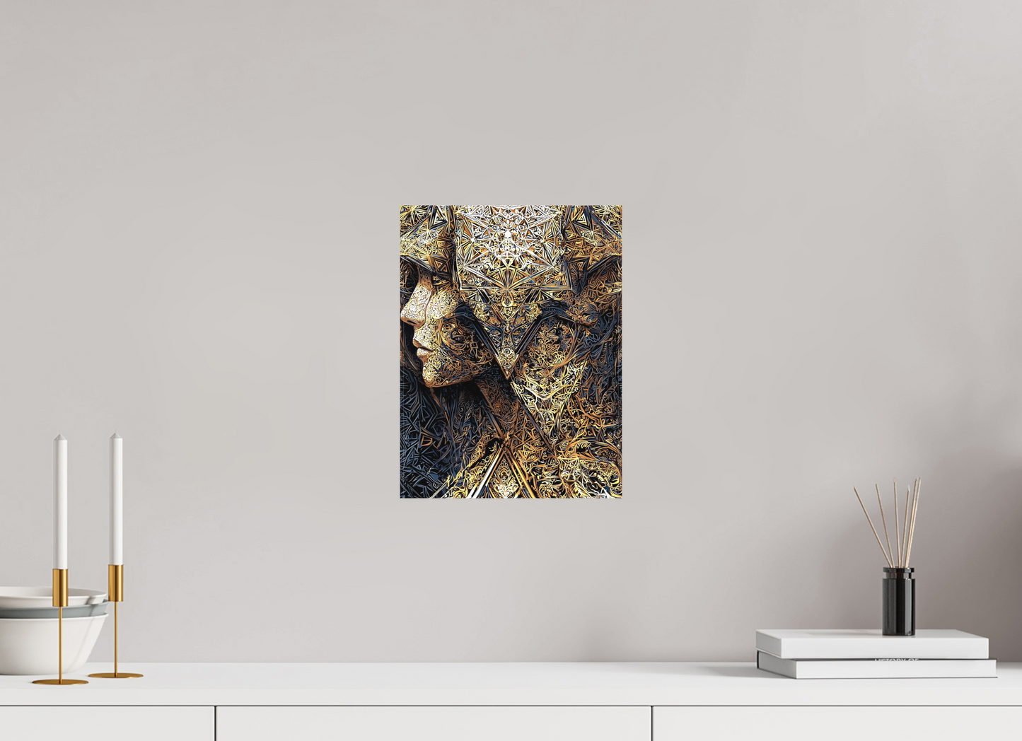 9 x 12″, Textile on Canvas Art Deco Woman