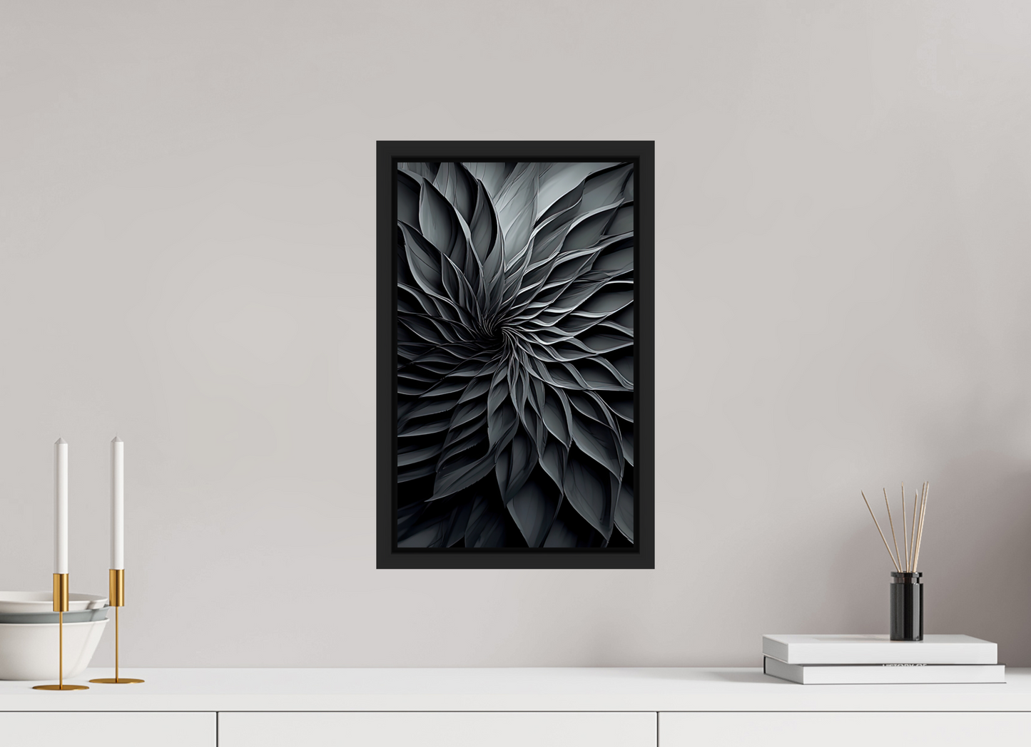 10 x 16.3″, Fine Art Print on Aluminum Dibond with Boarder Dark Flower 2