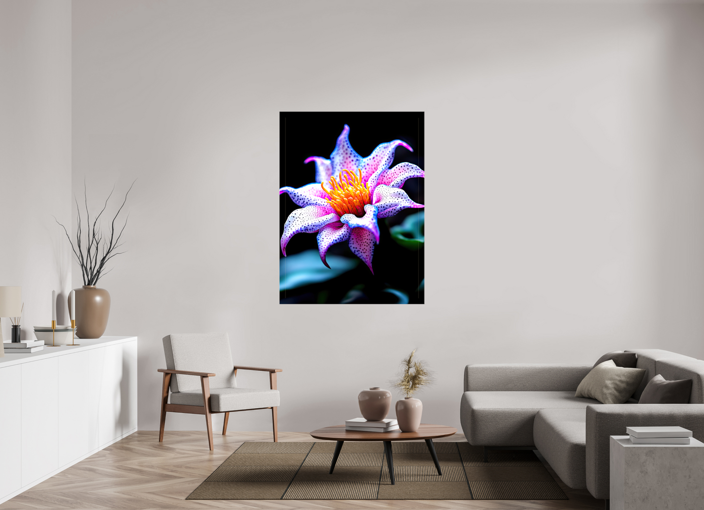 42 x 56″, Glossy Canvas Cotton Candy Flower