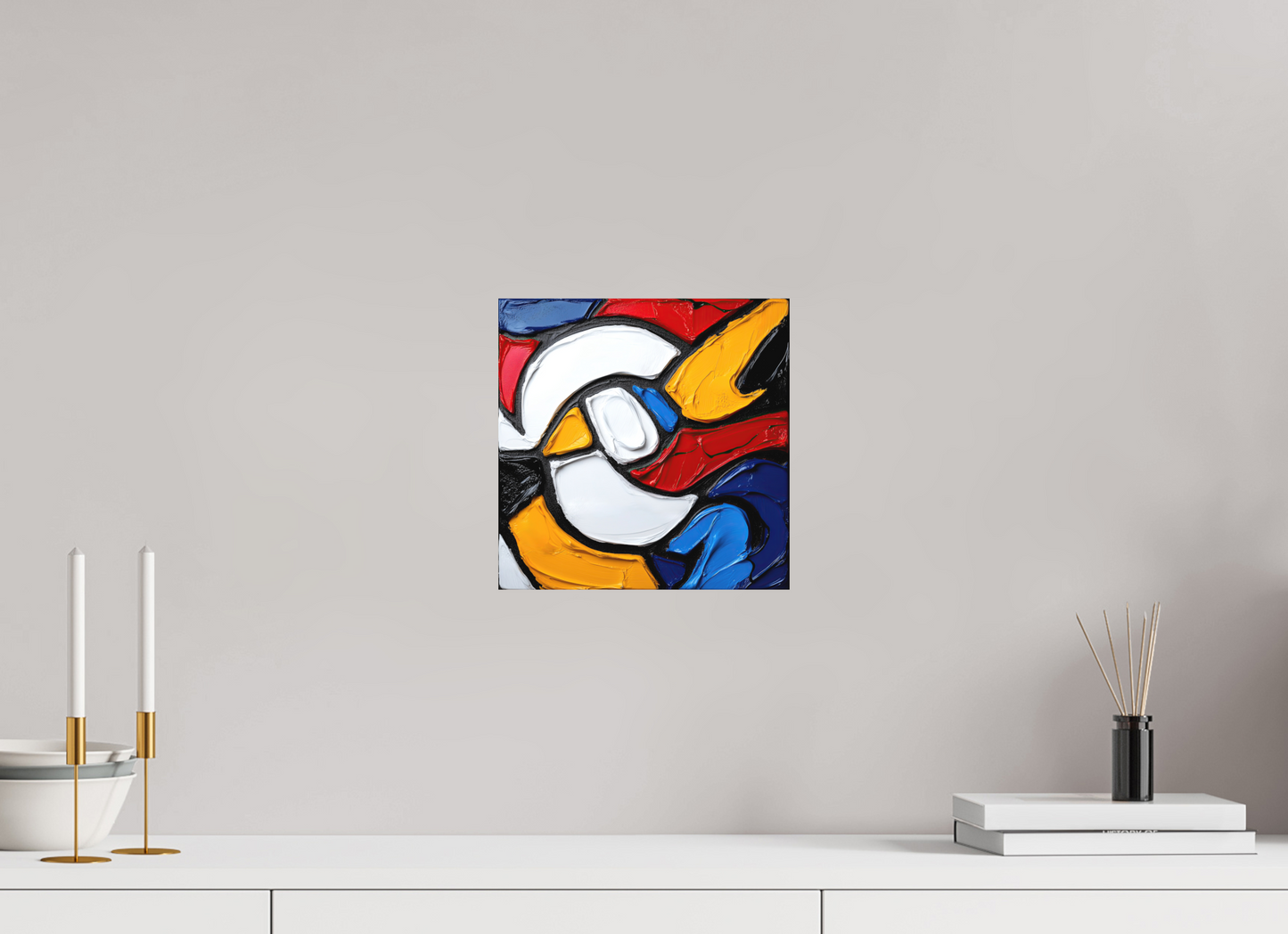 10 x 10″, Photo Print on Aluminum Backing Abstract Paint Bird
