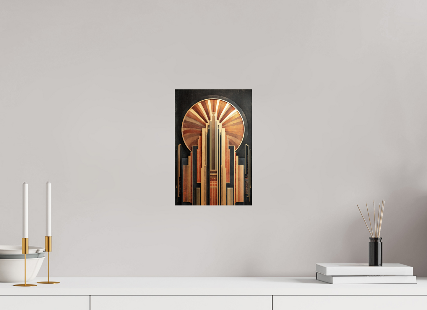 8 x 12″, Fine Art Print On Aluminum Dibond Art Deco City 1