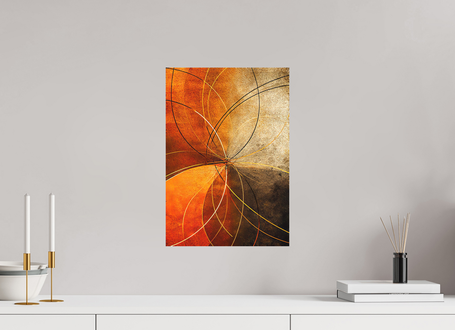 12 x 17.4″, Photo Print on Aluminum Backing Abstract Rust Circles