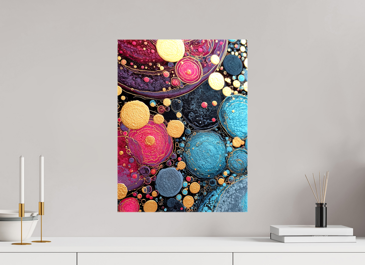 15 x 20″, Glossy Canvas Abstract Circles