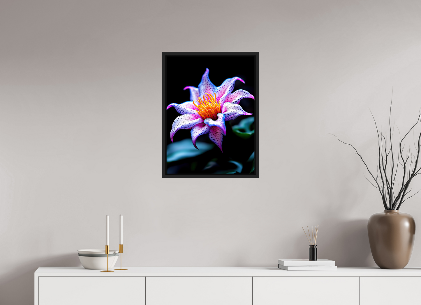 18 x 24″, Fine Art Print on Aluminum Dibond with Boarder Cotton Candy Flower