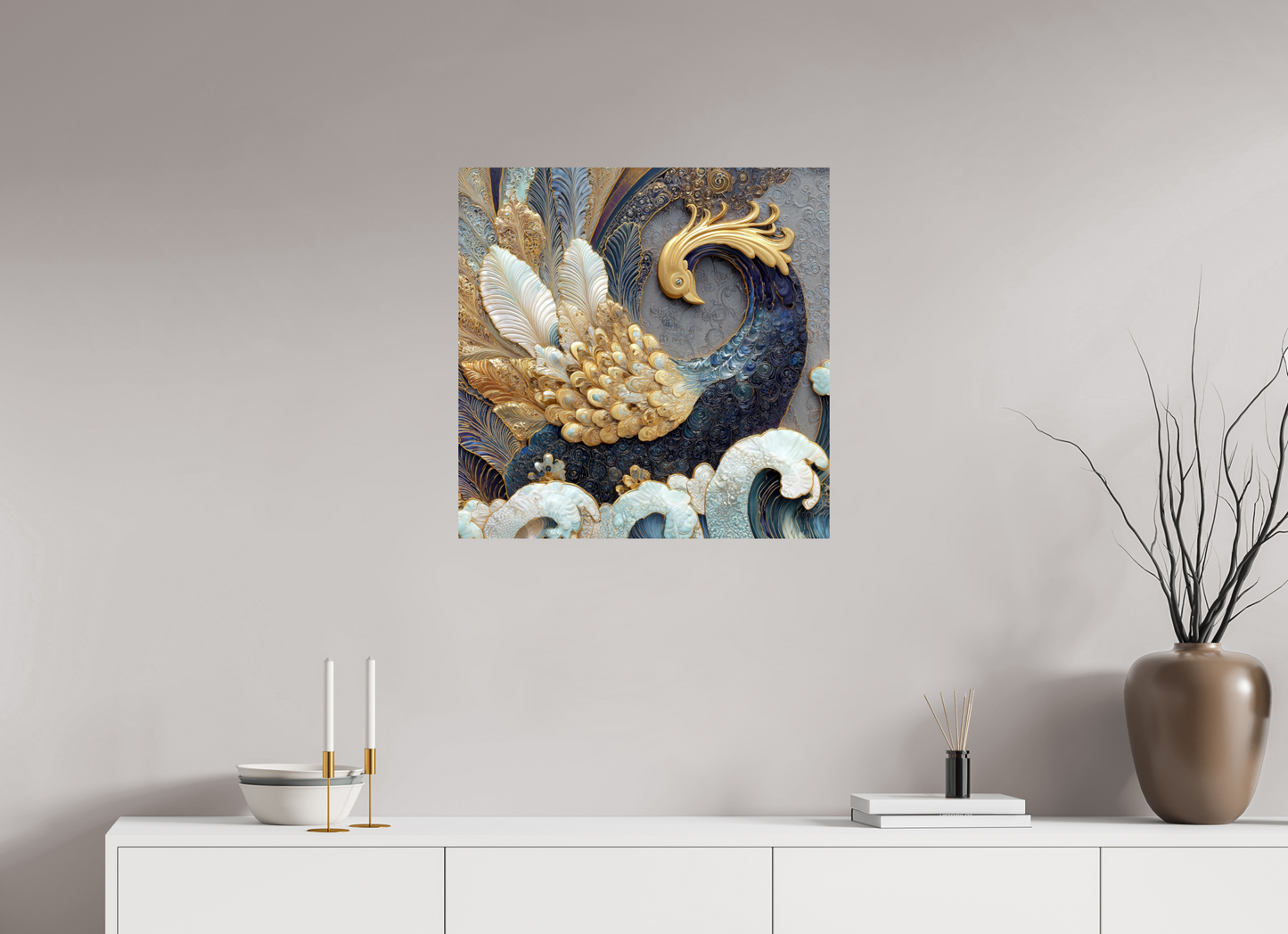 25 x 25″, Fine Art Print On Aluminum Dibond Swan 2
