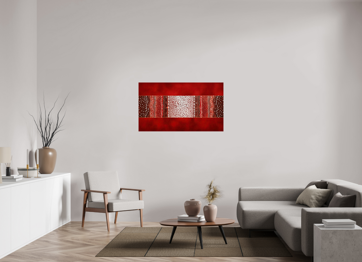 48.5 x 28″, Fine Art Print On Aluminum Dibond Red Layers 1