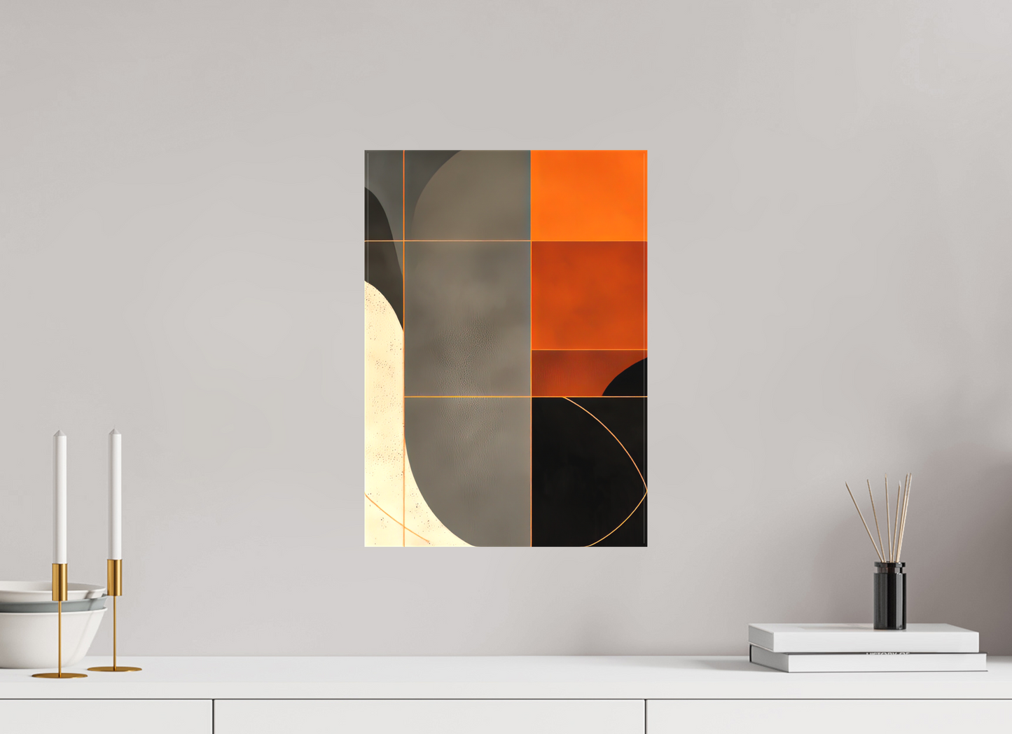 ISO A3 (29,7 x 42 cm), Textile on Canvas Abstract Squares