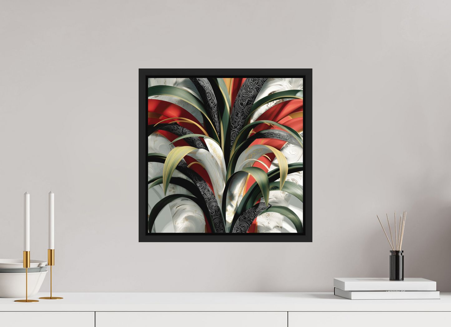 15 x 15″, Photo Print on Aluminum Backing with boarder House Plant