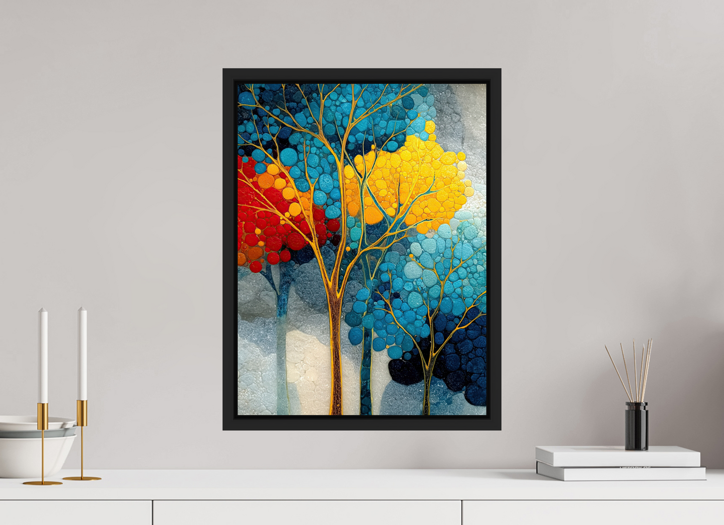 15 x 20″, Fine Art Print on Aluminum Dibond with Boarder City Trees