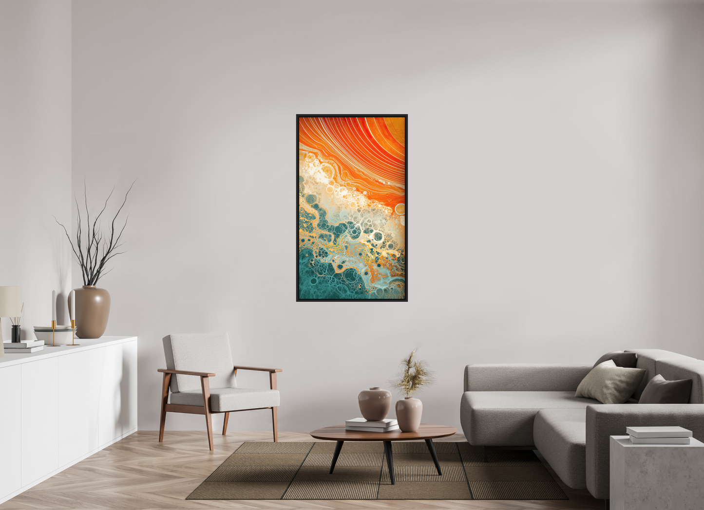 31 x 53.3″, Photo Print on Aluminum Backing with boarder Abstract Desert Beach