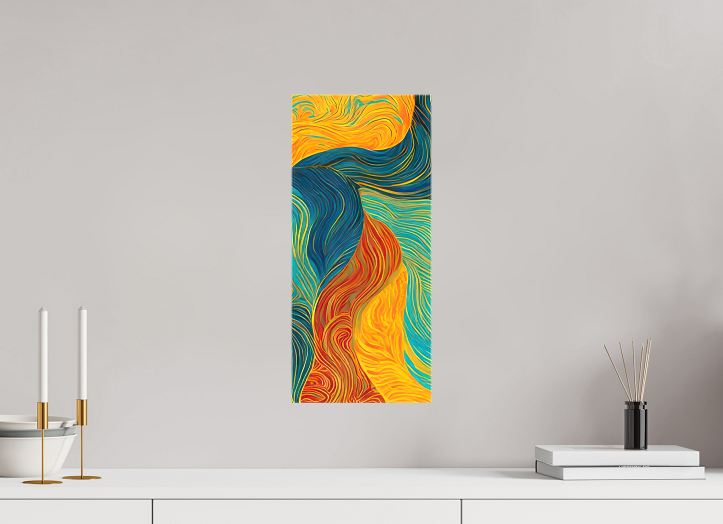 8 x 18″, Glossy Canvas Abstract Colorful Clouds