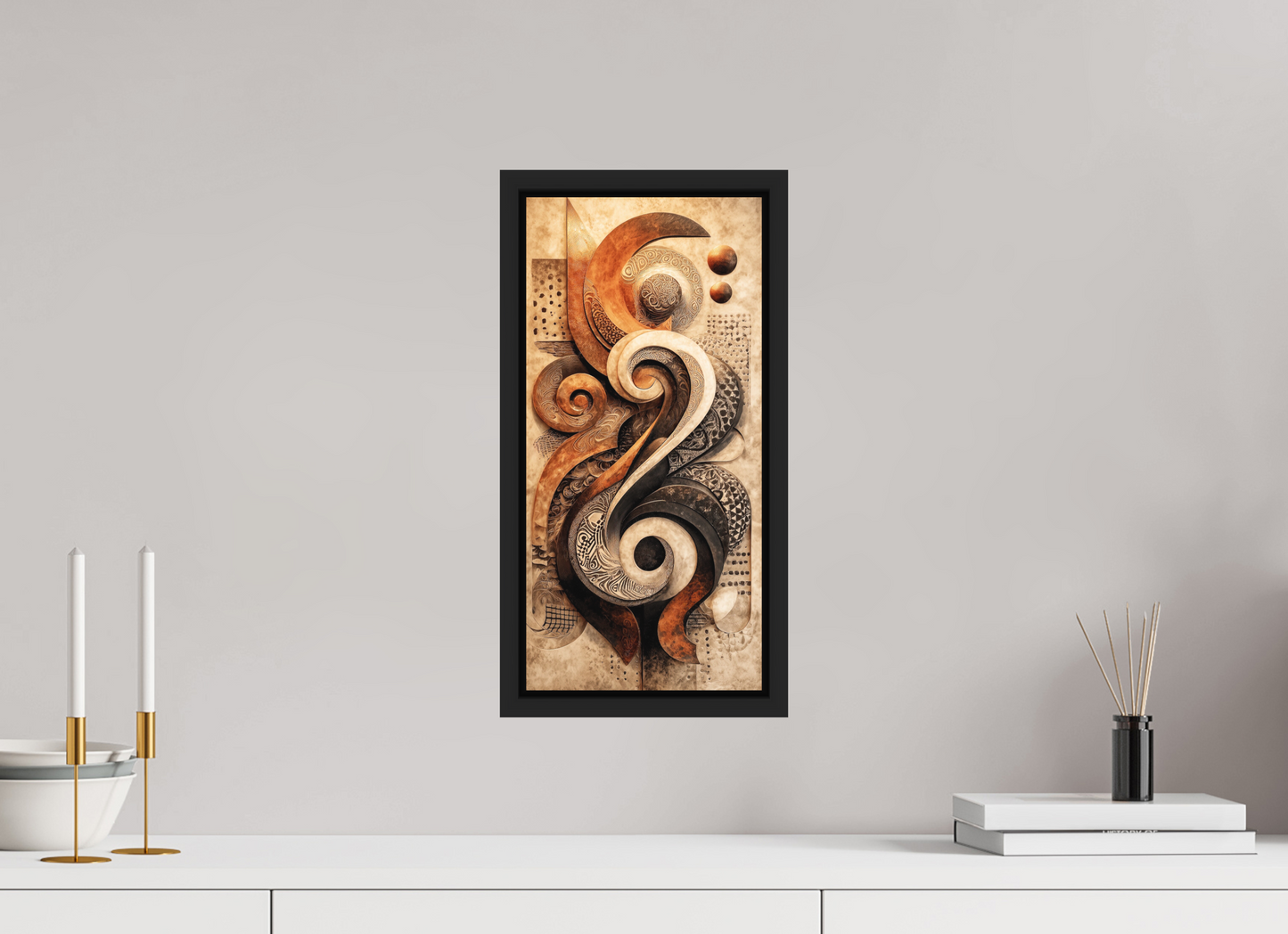 8 x 16.7″, Photo Print on Aluminum Backing with boarder Abstract Shapes 2