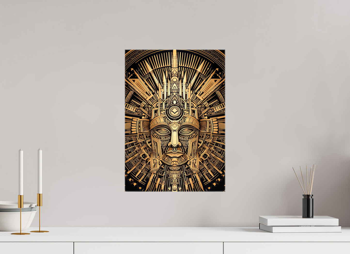 12 x 17.1″, Glossy Canvas Tribal Gold