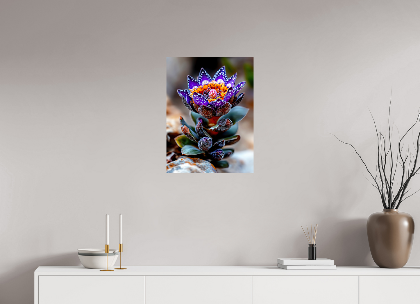 18 x 24″, Fine Art Print On Aluminum Dibond Caterpillar Flower