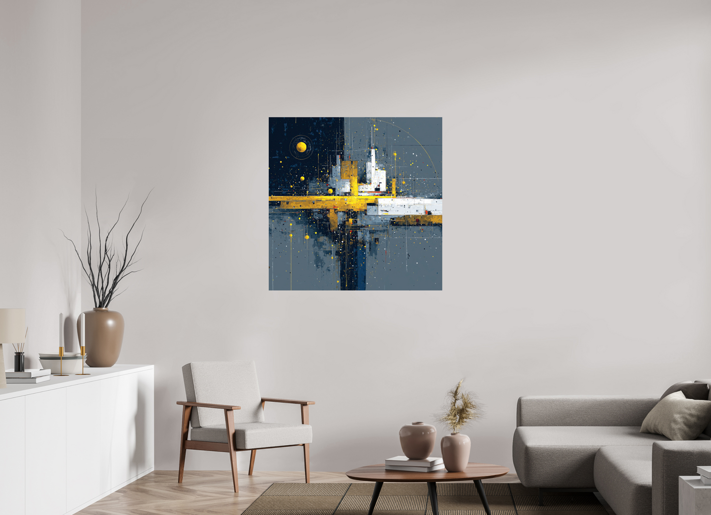 40 x 40″, Fine Art Print On Aluminum Dibond Abstract City