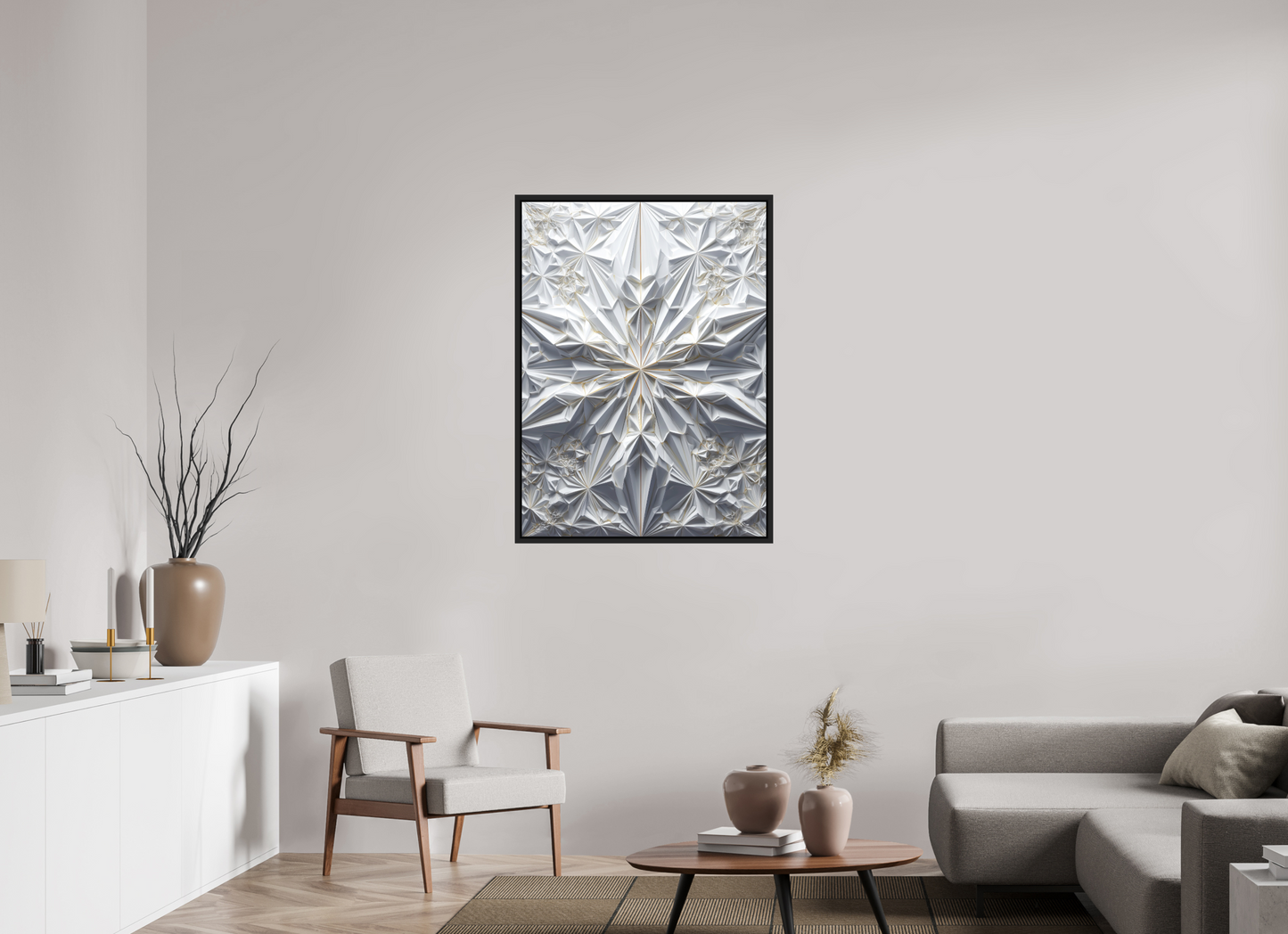 31 x 42.4″, Photo Print on Aluminum Backing with boarder Snowflake