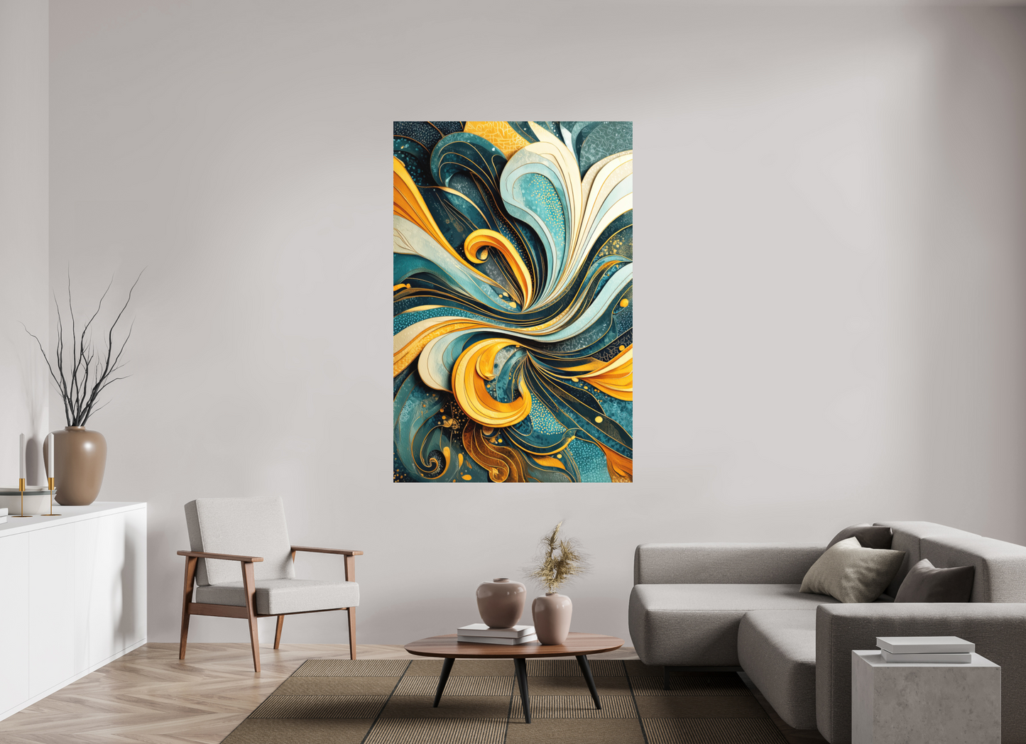 47 x 71″, Photo Print on Aluminum Backing Abstract Swirl