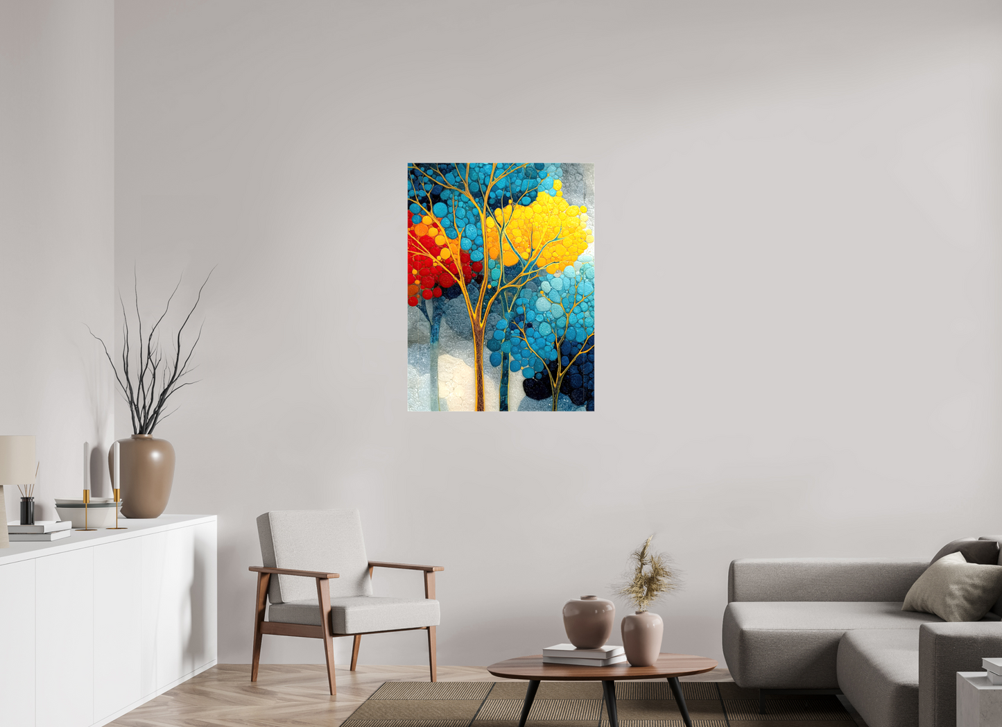 30 x 40″, Glossy Canvas City Trees