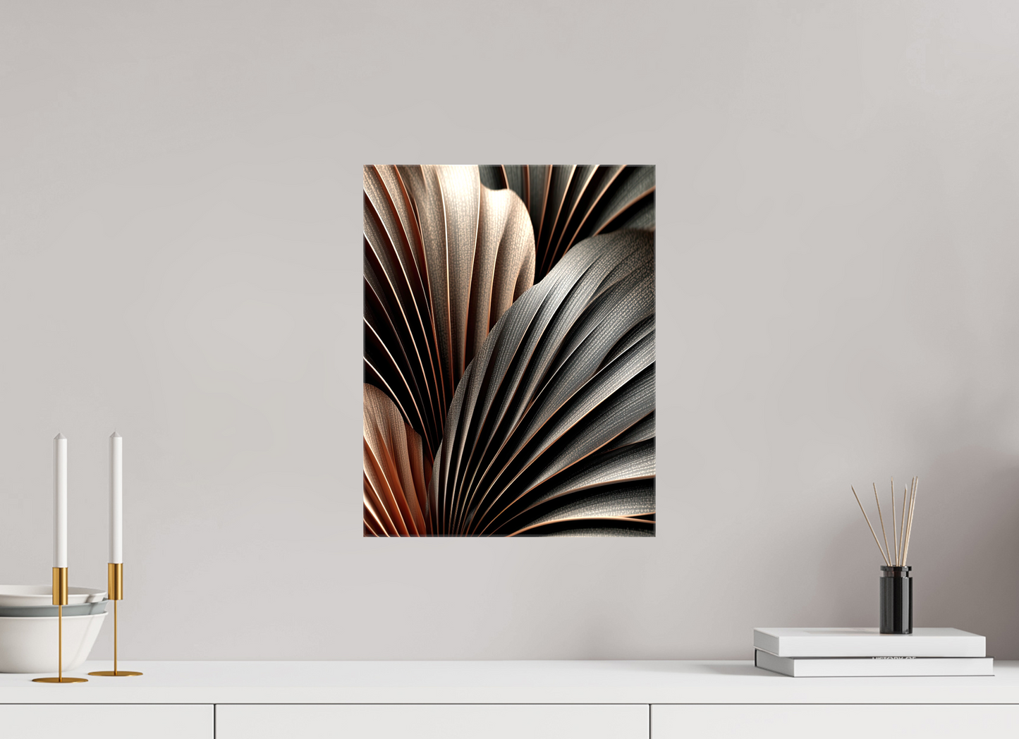 12 x 15.4″, Glossy Canvas Dark Leaves