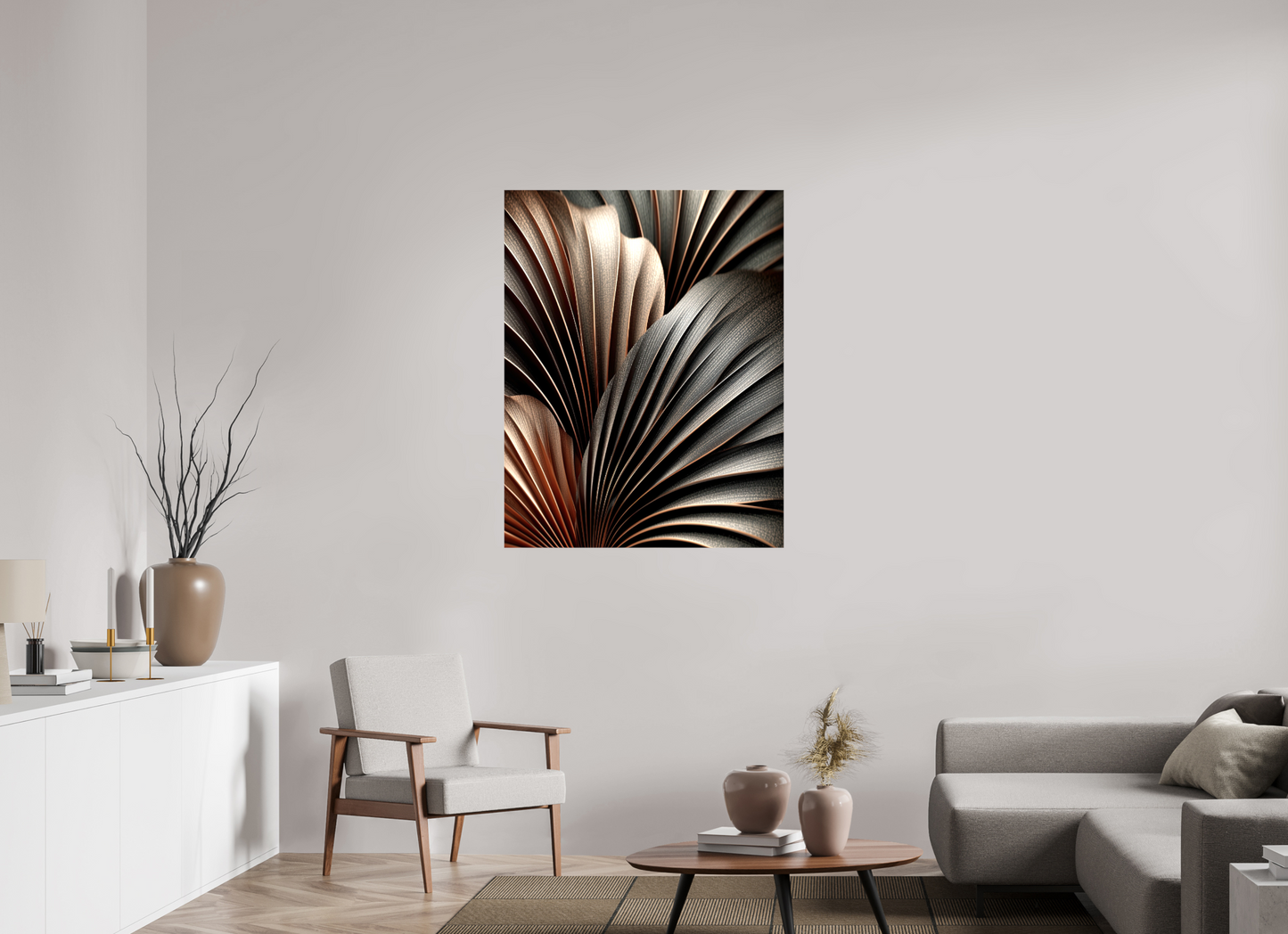35 x 44.9″, Glossy Canvas Dark Leaves