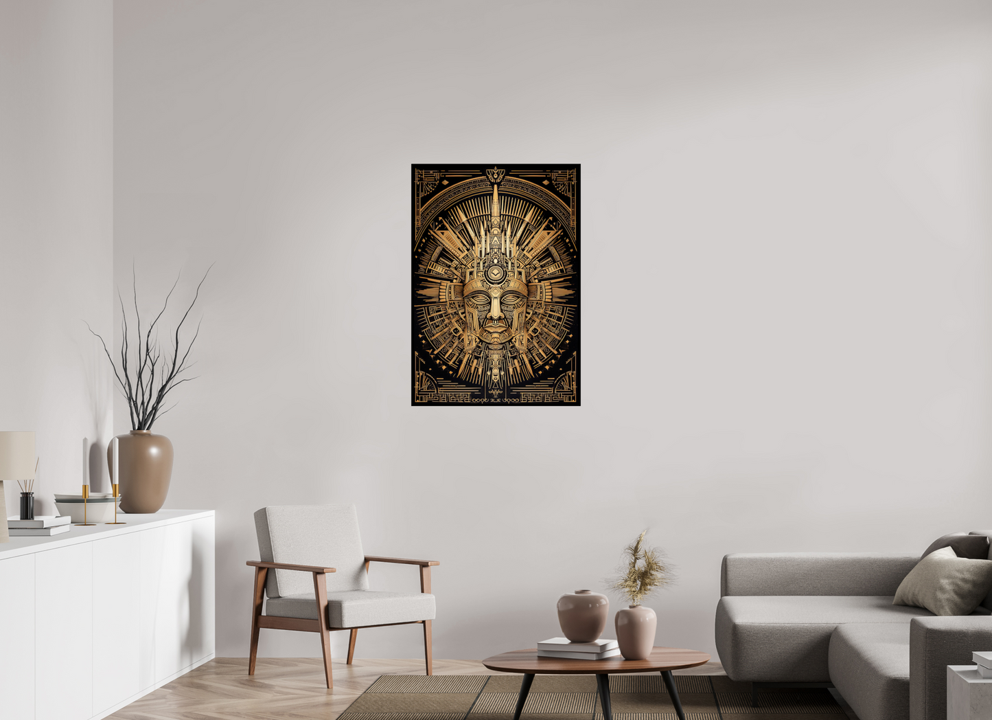 28 x 40″, Fine Art Print On Aluminum Dibond Tribal Gold