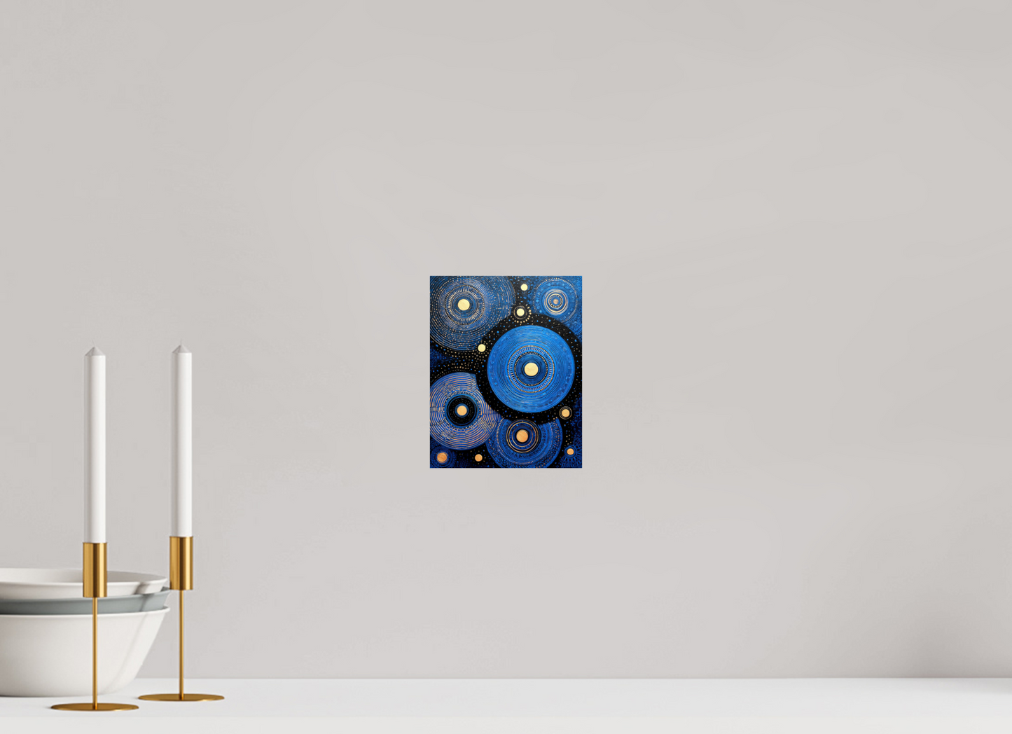 6 x 7.6″, Fine Art Print On Aluminum Dibond Blue Circles