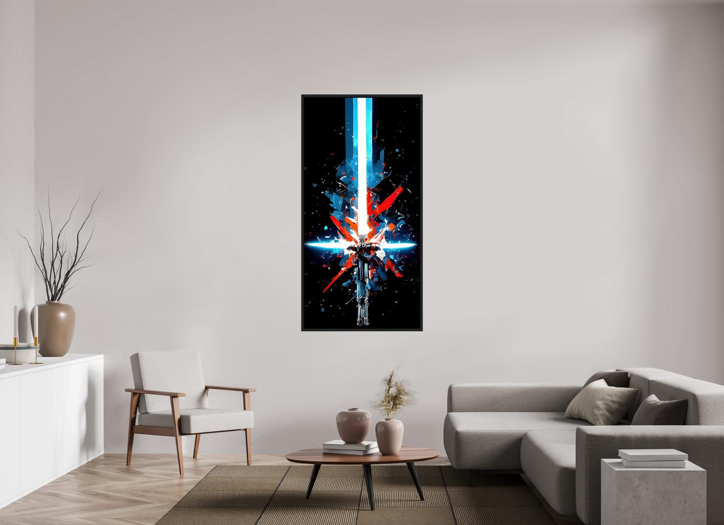 32 x 64″, Fine Art Print on Aluminum Dibond with Boarder Freedom Lightsaber