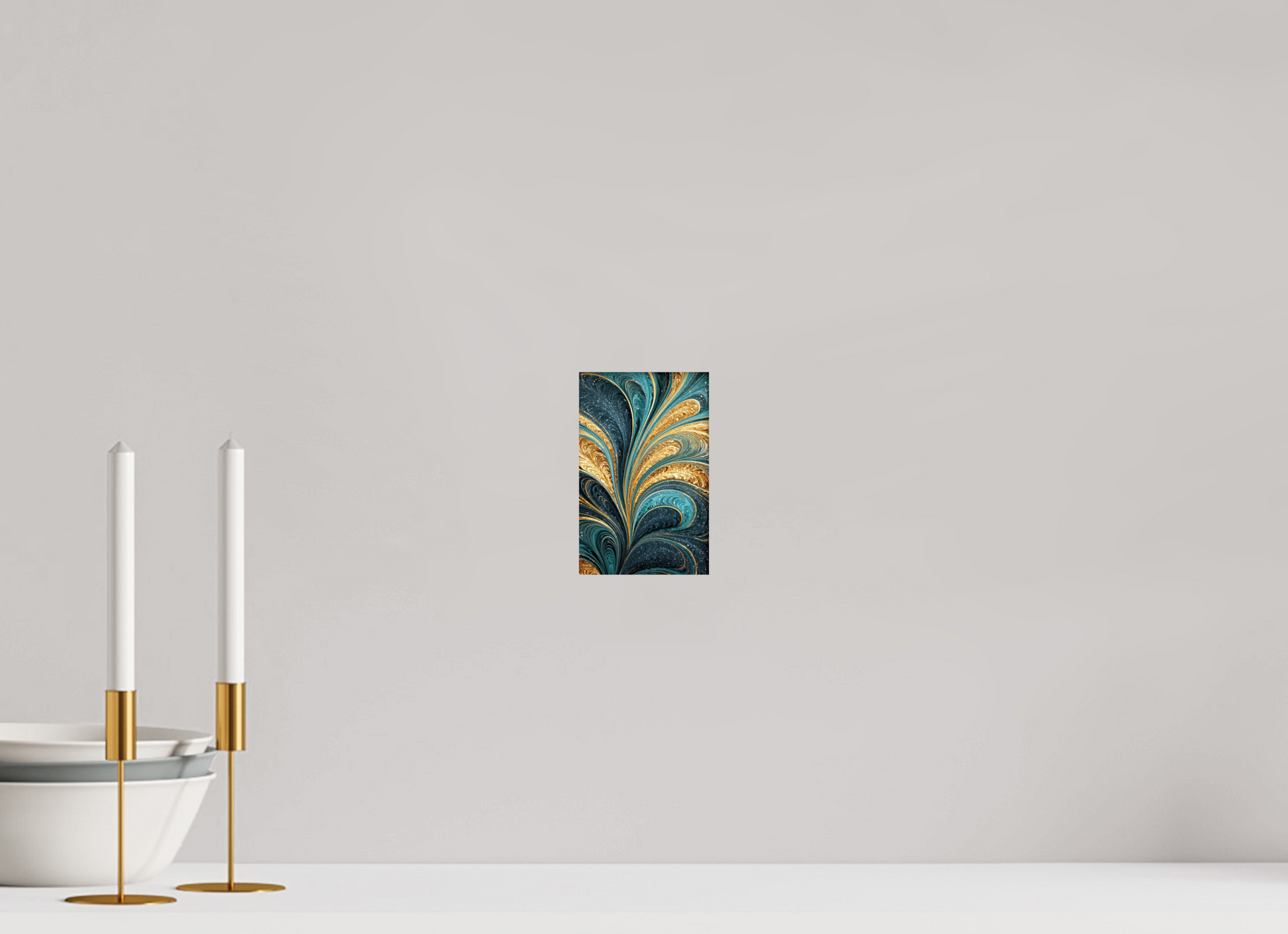 4 x 6.3″, Fine Art Print On Aluminum Dibond Art Deco Swirl