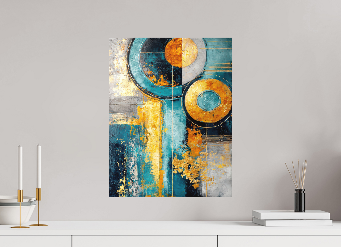 16 x 20.7″, Photo Print on Aluminum Backing Abstract Gold Paint 3