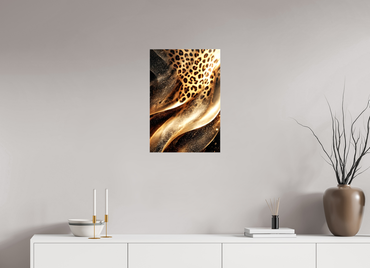 16 x 23.6″, Glossy Canvas Leopard Swirl