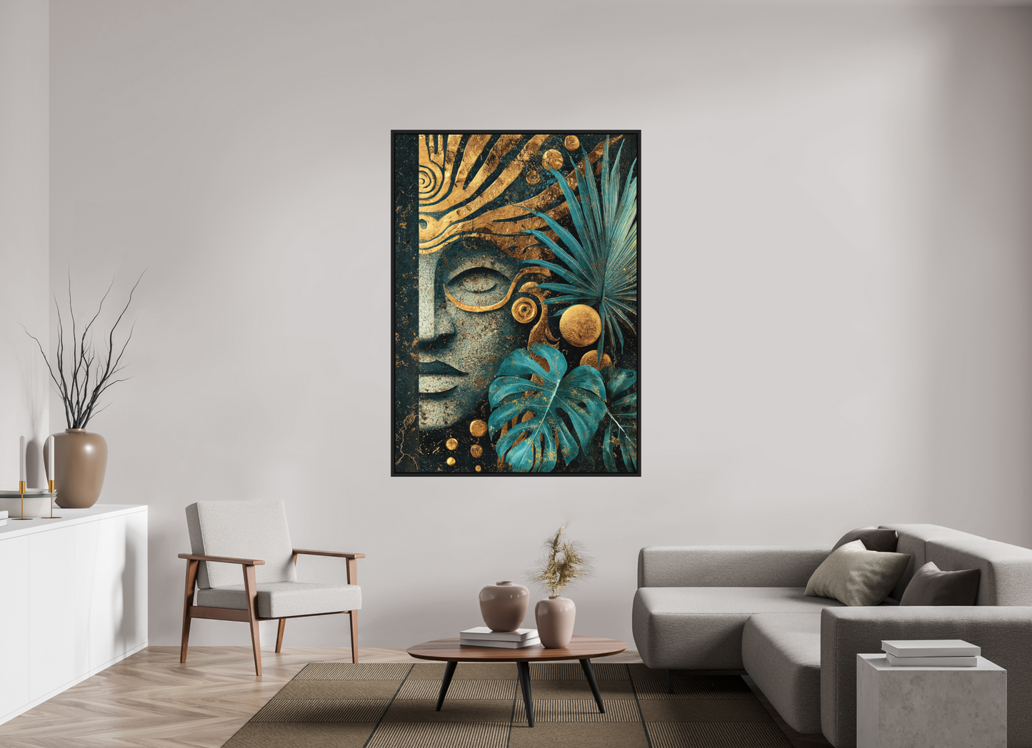 47 x 65.9″, Photo Print on Aluminum Backing with boarder Ancient Face 2