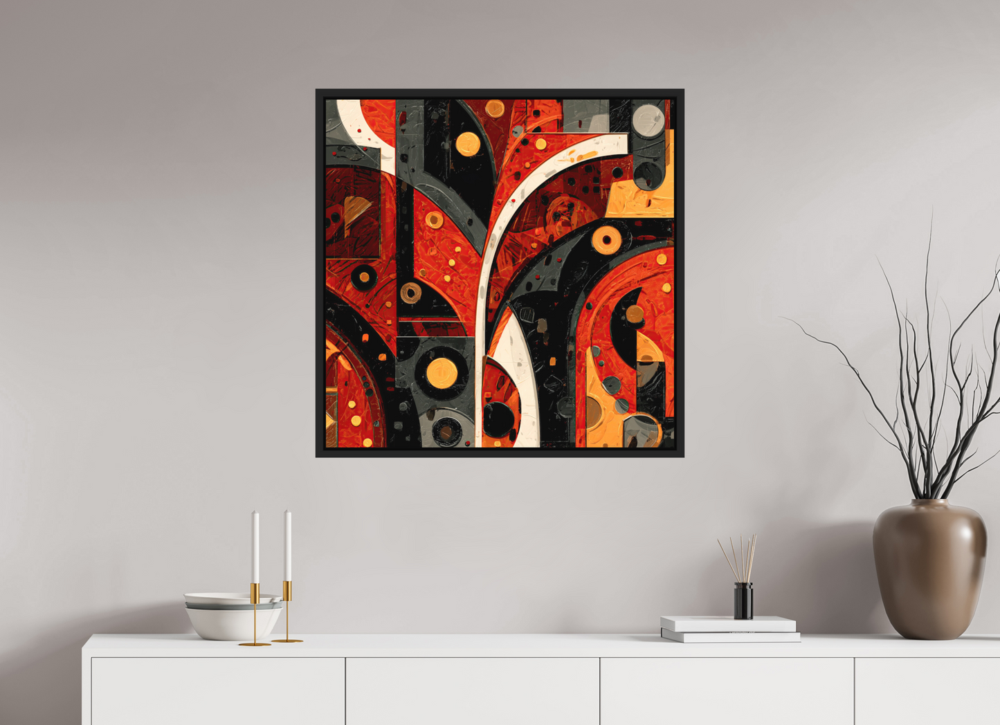 30 x 30″, Photo Print on Aluminum Backing with boarder Abstract Chaos
